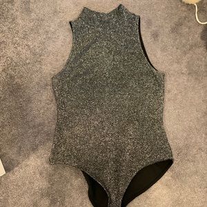 Sparkly mock neck bodysuit